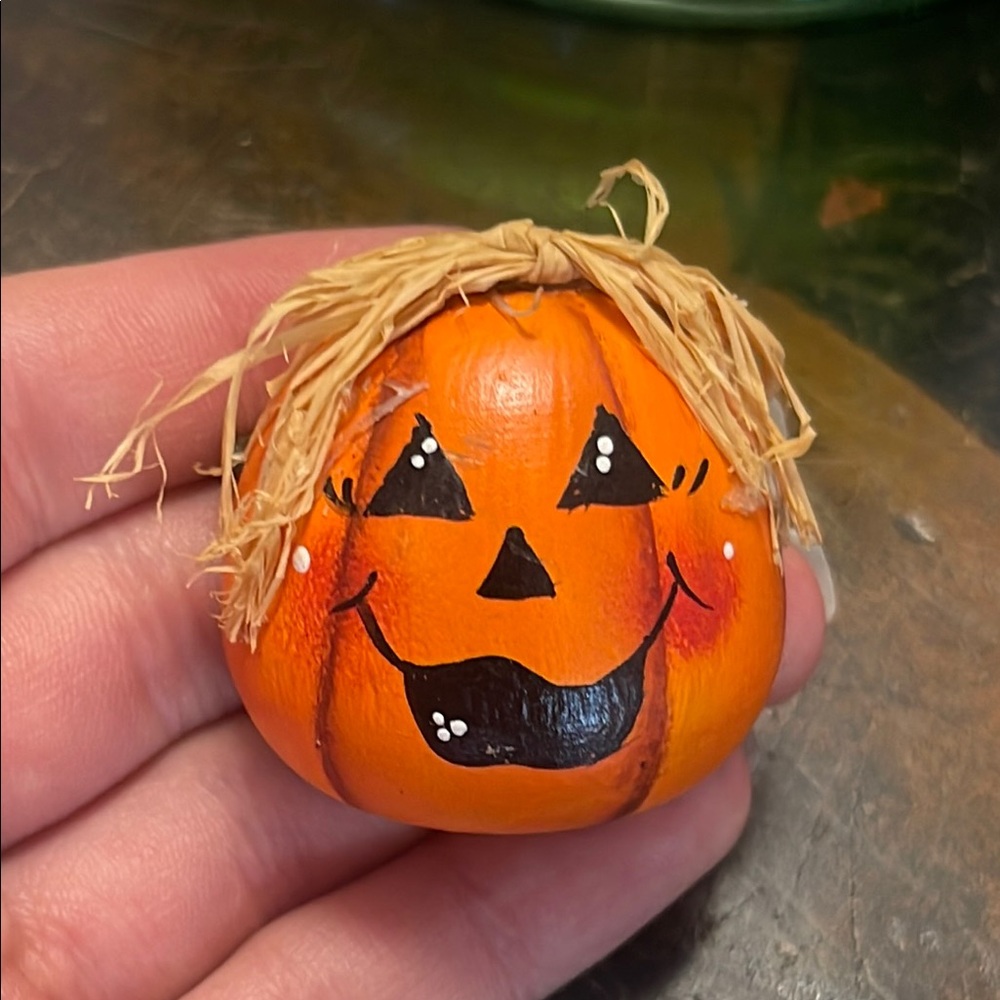 Whimsical Orange and Black Pumpkin pin brooch